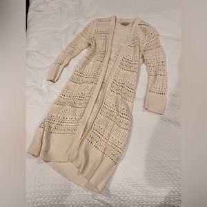 LOFT Crocheted Long Cardigan, Size S